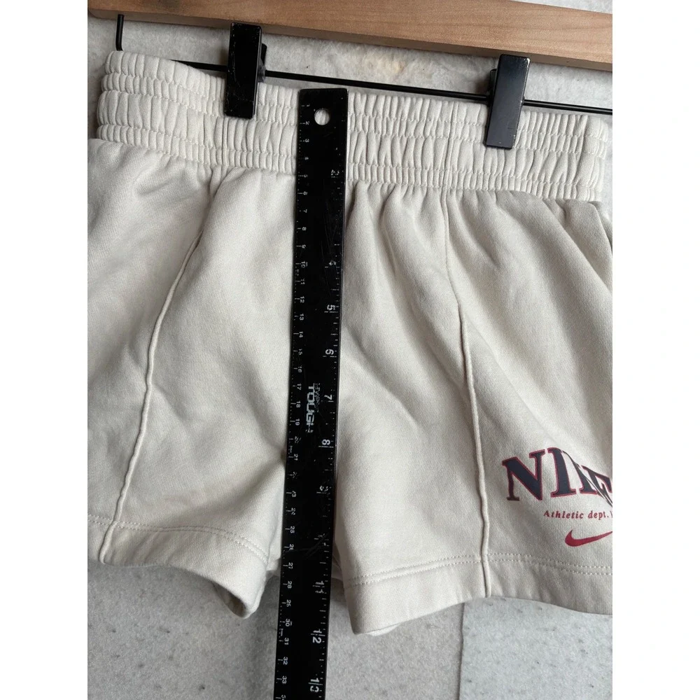 Nike Athletic Dept 1972 Fleece Shorts Cream Oatmeal High Waist Womens Medium